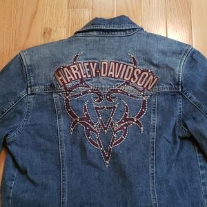Harley Davidson jean jacket XS